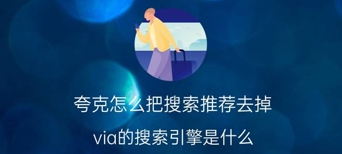 夸克怎么把搜索推荐去掉 via的搜索引擎是什么？